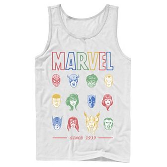 Men's Marvel Classic Colorful Comic Hero Collage Since 1939 Tank Top