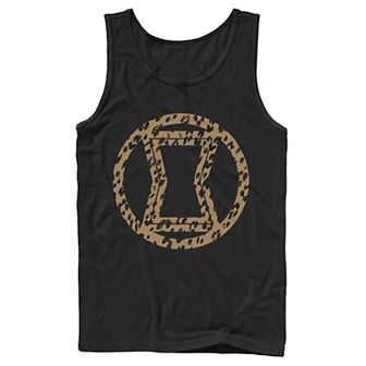 Men's Marvel Black Widow Leopard Logo Fill Tank Top