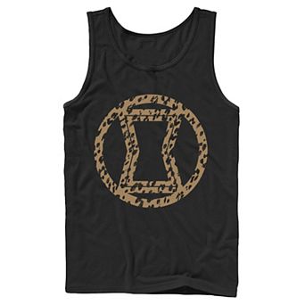 Men's Marvel Black Widow Leopard Logo Fill Tank Top