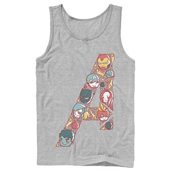 Men's Marvel Avengers Cute Anime Fill Logo Tank Top