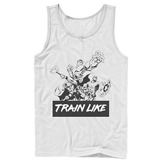 Men's Marvel Train Like The Avengers Outline Portrait Tank Top