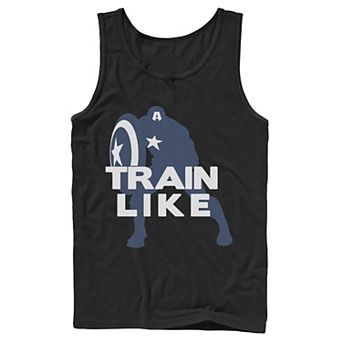 Men's Marvel Train Like Captain America Silhouette Tank Top