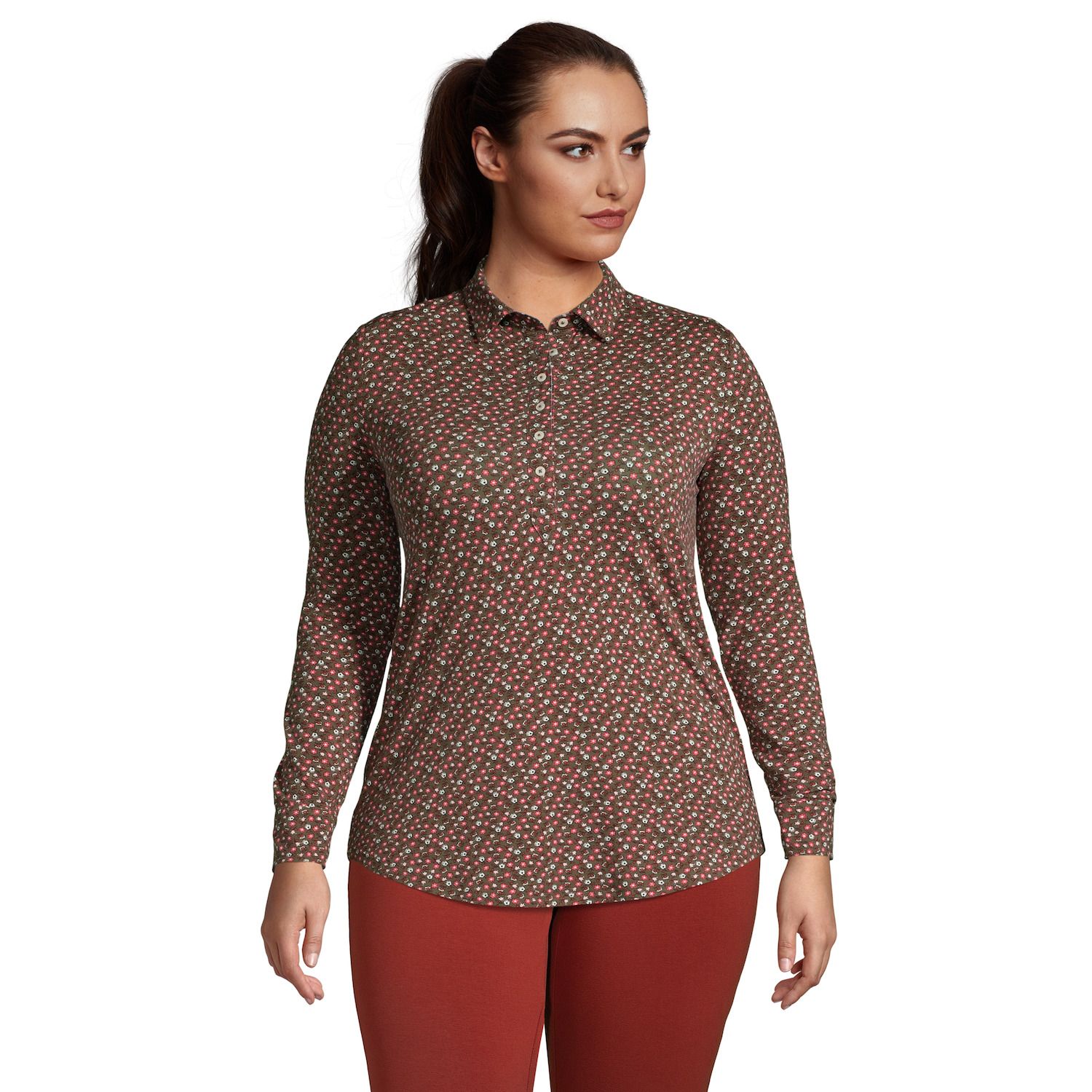 Image for Lands' End Plus Size Long Sleeve Popover Tunic at Kohl's.