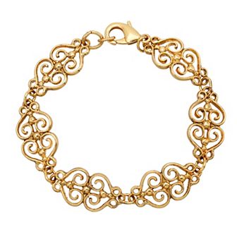 1928 Gold Tone Filigree Bracelet