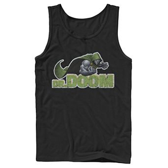 Men's Marvel Dr. Doom Metal Armor Distressed Text Tank Top