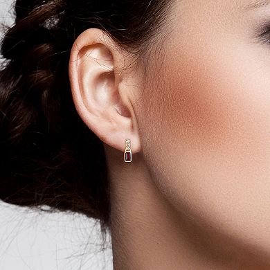 Stella Grace 10k Gold & Garnet Link Earring