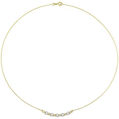 Stella Grace 10k Gold 1/6 Carat T.W. Diamond Oval Link Necklace