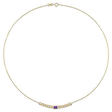 Stella Grace 10k Gold & Amethyst Link Necklace