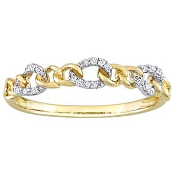 Stella Grace 10k Two-Tone Gold Diamond Accent Link Wedding Ring