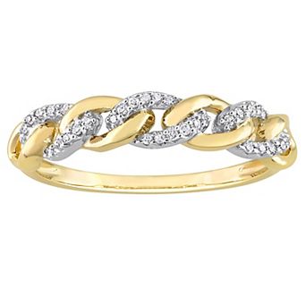 Stella Grace 10k Two-Tone Gold 1/10 Carat T.W. Diamond Link Wedding Ring
