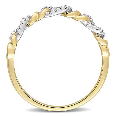 Stella Grace 14k Two-Tone Gold 1/10 Carat T.W. Diamond Link Wedding Ring