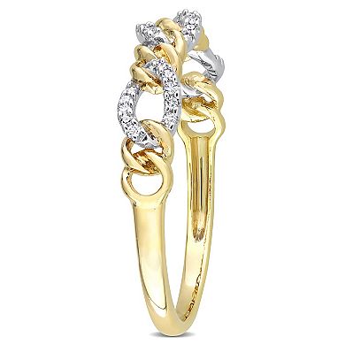 Stella Grace 14k Two-Tone Gold 1/10 Carat T.W. Diamond Link Wedding Ring