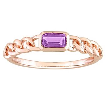 Stella Grace 10k Rose Gold Amethyst Link Ring
