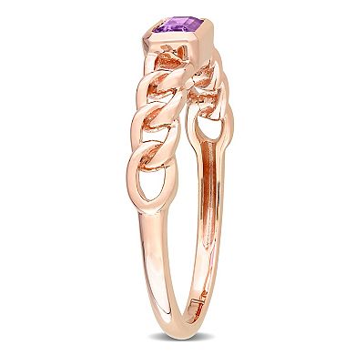 Stella Grace 10k Rose Gold Amethyst Link Ring
