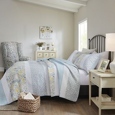 Madison Park Ava Reversible Cotton Coverlet Set with Shams