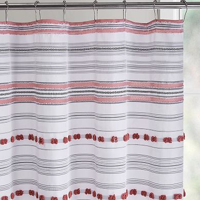 Jade + Oake Teagan Tufted Stripe Microfiber Shower Curtain