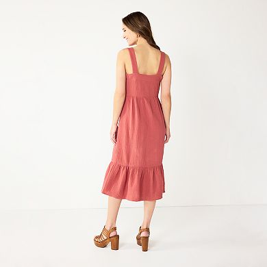 Women's Sonoma Goods For Life® x Lauren Lane Button Front Flounce Dress