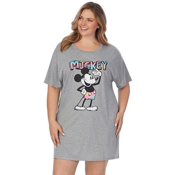 Disney Plus Size Womens Sleep Shirt Mickey Minnie Mouse One Size Night –  Open and Clothing