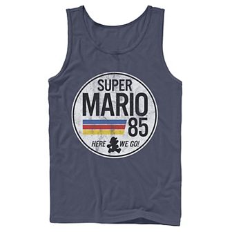 Men's Super Mario Retro Distressed Logo Tank Top