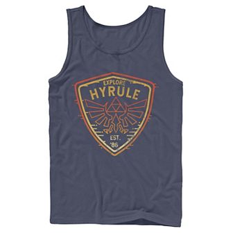 Men's The Legend Of Zelda Explore Camp Hyrule Crest Tank Top