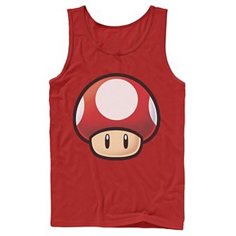Men's Nintendo Super Mario Red Mushroom Big Face Tank Top