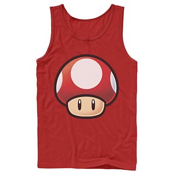 Men's Nintendo Super Mario Red Mushroom Big Face Tank Top
