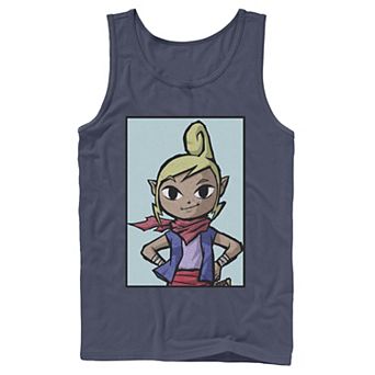 Men's Legend of Zelda Tetra Hands On Hips Blue Tank Top