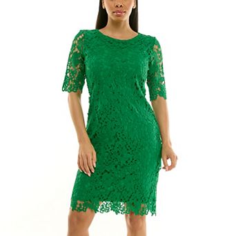 Women's Nina Leonard Floral Lace Sheath Cocktail Dress