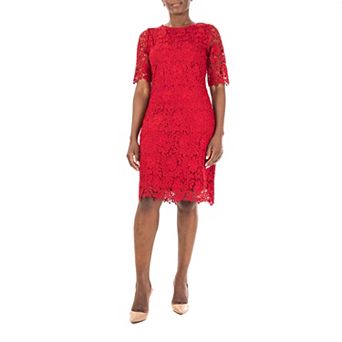 Women's Nina Leonard Floral Lace Sheath Cocktail Dress