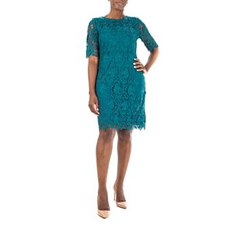 Women's Nina Leonard Floral Lace Sheath Cocktail Dress