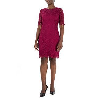 Women's Nina Leonard Floral Lace Sheath Cocktail Dress
