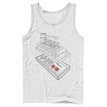 Men's Nintendo SNES Controller Schematics Tank Top