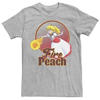 Men's Super Mario 3D World Princess Peach Fireball Circle Tee
