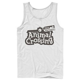 Men's Animal Crossing: New Horizons Bold Black Welcome Logo Tank Top