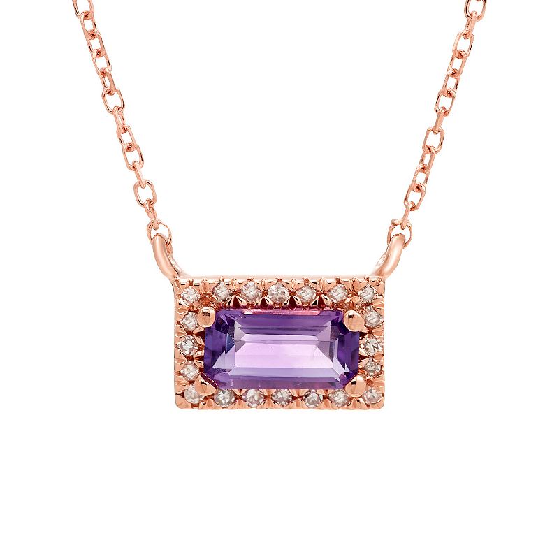 The Regal Collection 14k Rose Gold Amethyst & Diamond Accent Necklace, Wom