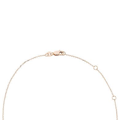 The Regal Collection 14k Rose Gold Aquamarine & Diamond Accent Necklace