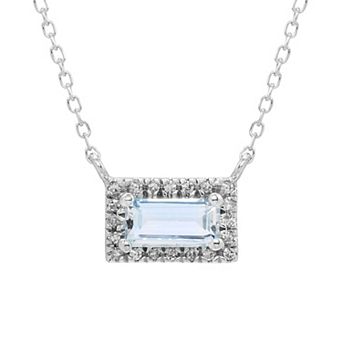 The Regal Collection 14k White Gold Aquamarine & Diamond Accent Necklace