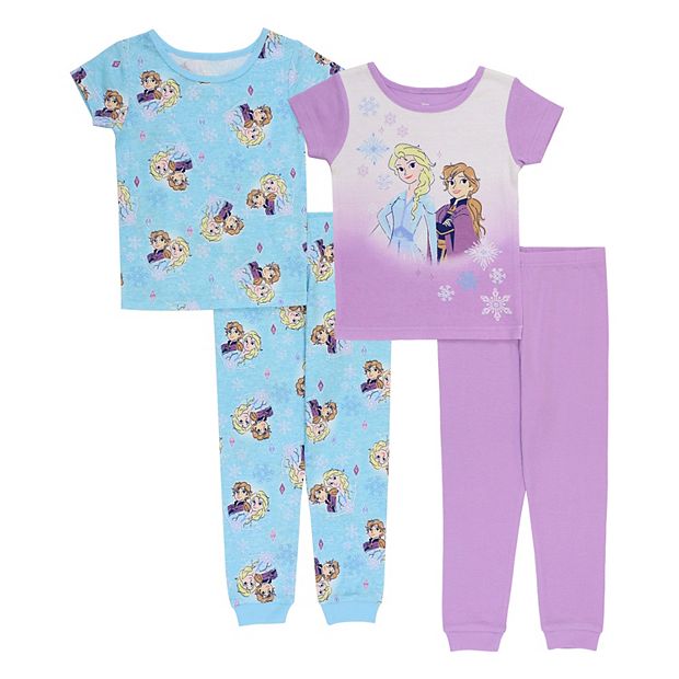 Toddler Girl Disney Frozen 2 Anna Elsa Tops Bottoms Pajama Set