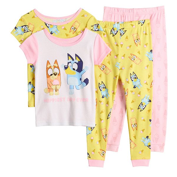 Toddler Girl Bluey Jumping Bluey Pajama Set