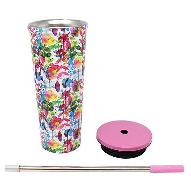 Wellness 24-oz. Double-Wall Stainless Steel Tumbler with Straw