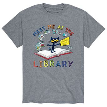 Men's Pete The Cat Meet At Library Tee