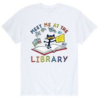 Men's Pete The Cat Meet At Library Tee