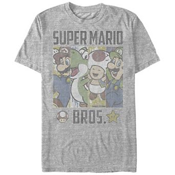 Men's Super Mario Retro Blinds Boxed Up Group Shot Graphic Tee