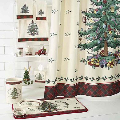 Spode Christmas Tree Tartan Shower Curtain
