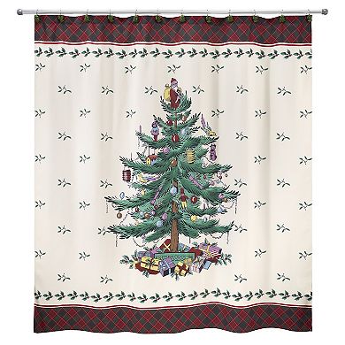 Spode Christmas Tree Tartan Shower Curtain