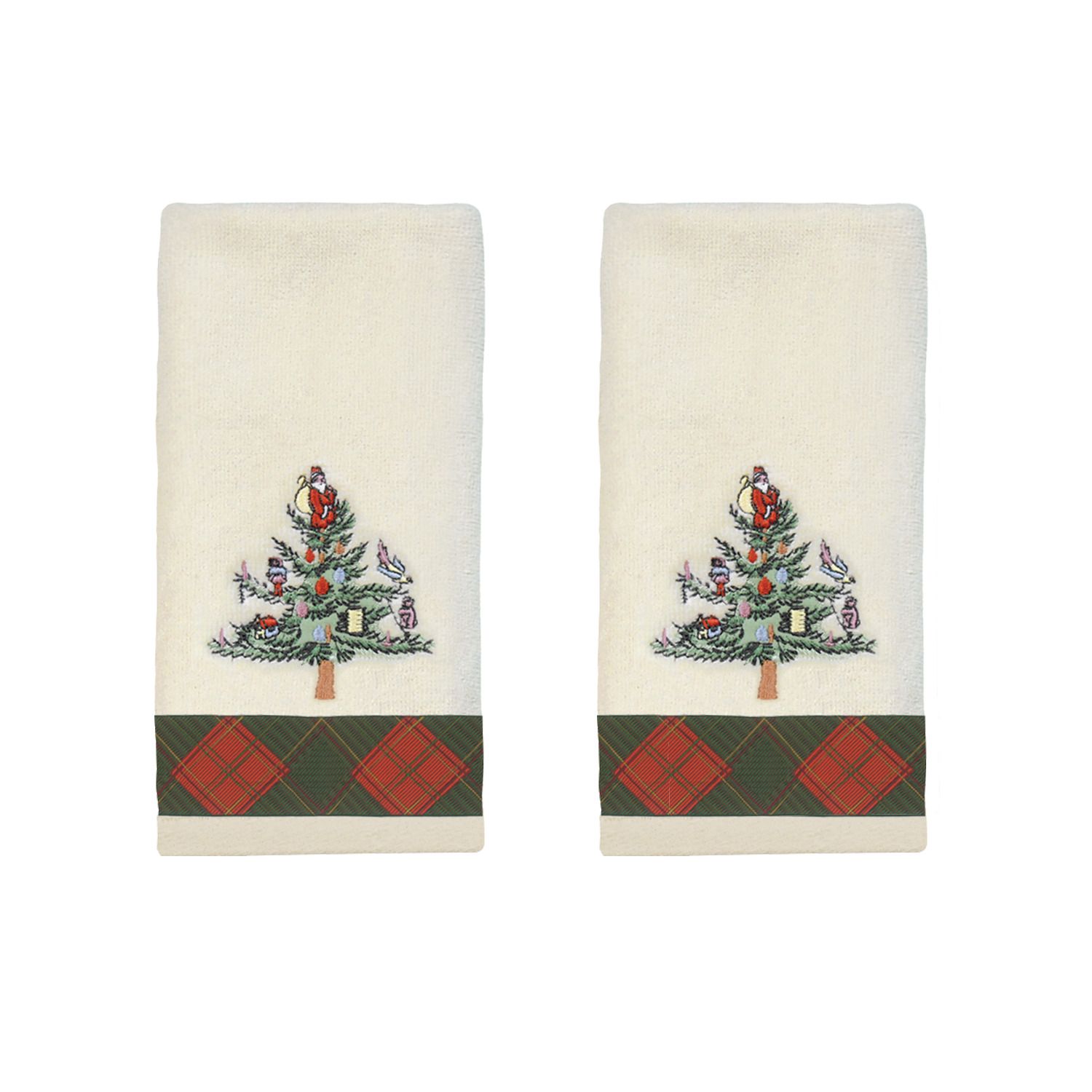 Spode Christmas Tree Tartan Pot Holder & Oven Mitt