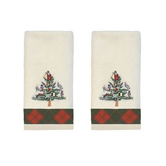 Spode Christmas Tree Tartan 2-pack Fingertip Towel Set