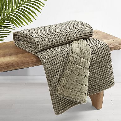Levtex Home Mills Waffle Cream Quilted Throw