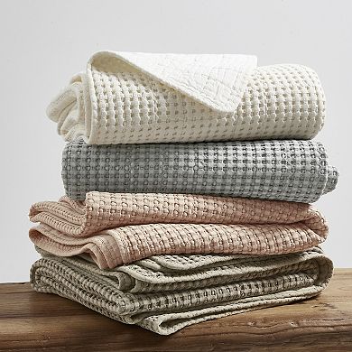 Levtex Home Mills Waffle Cream Quilted Throw