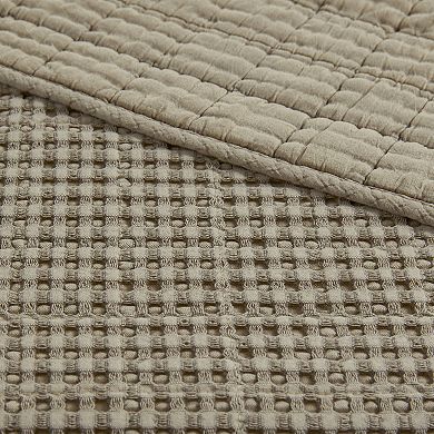Levtex Home Mills Waffle Cream Quilted Throw